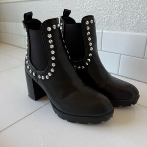 Black Studded Ankle Boots